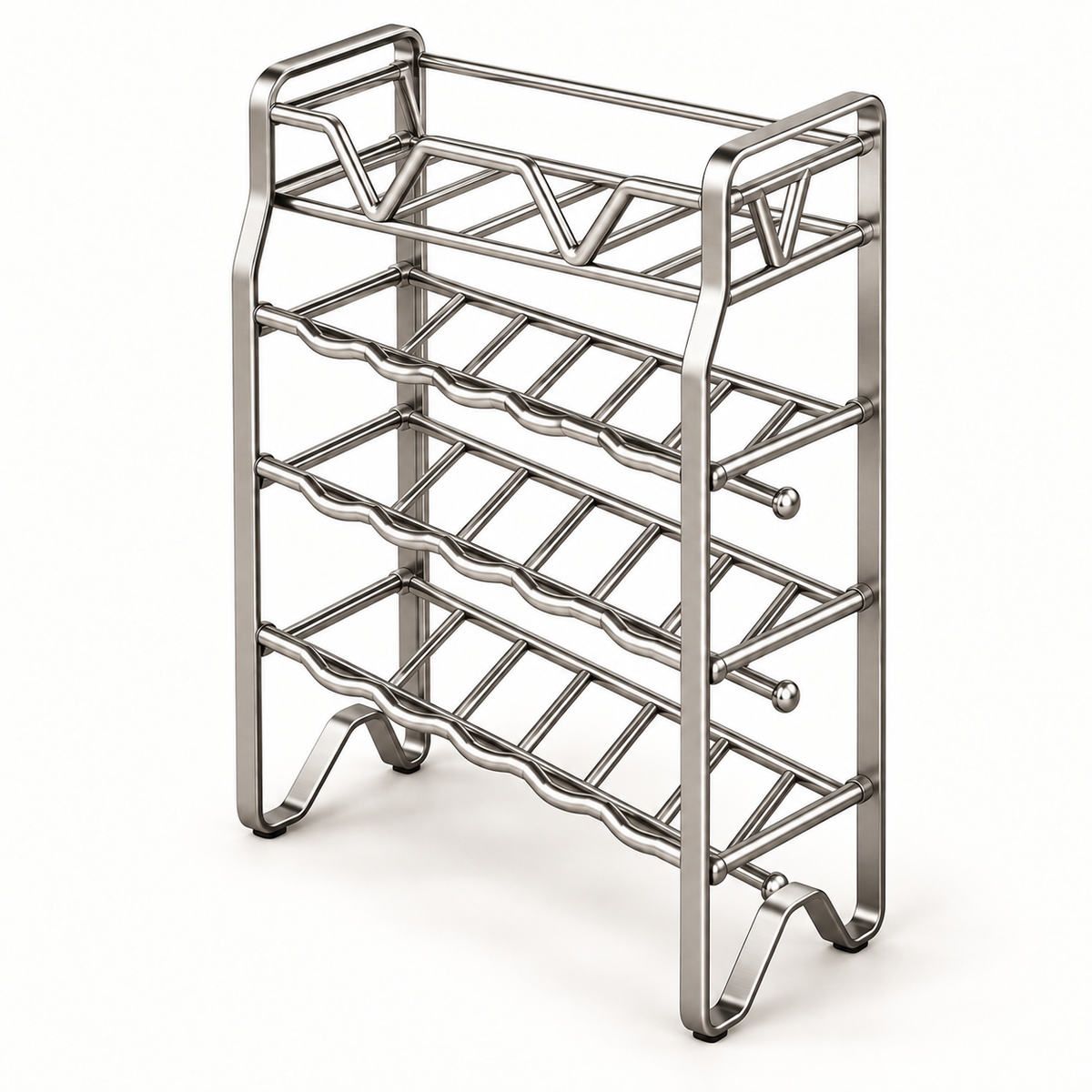 Delunie Four-Level Spice Organizer — Stainless Steel — product view — product illustration