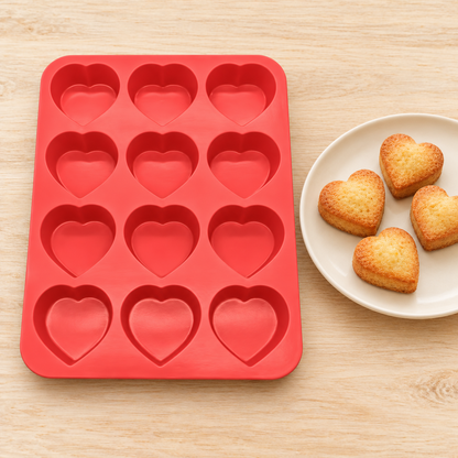 Heart Shaped Baking Mold — styled scene — product illustration